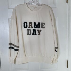 Z Supply Womens Oversized Game Day Sweatshirt In Bone Size XS Comfy Relaxed Fit